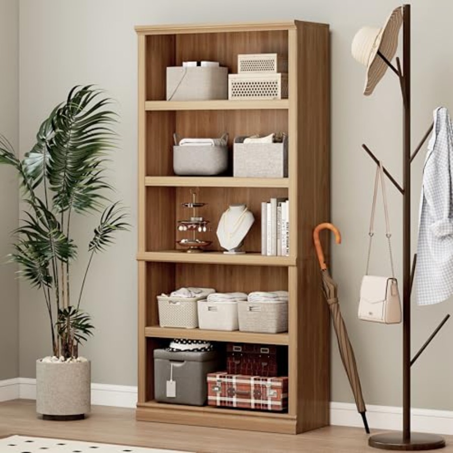 Home Office With Library - Libreria alta 70 cm in rovere