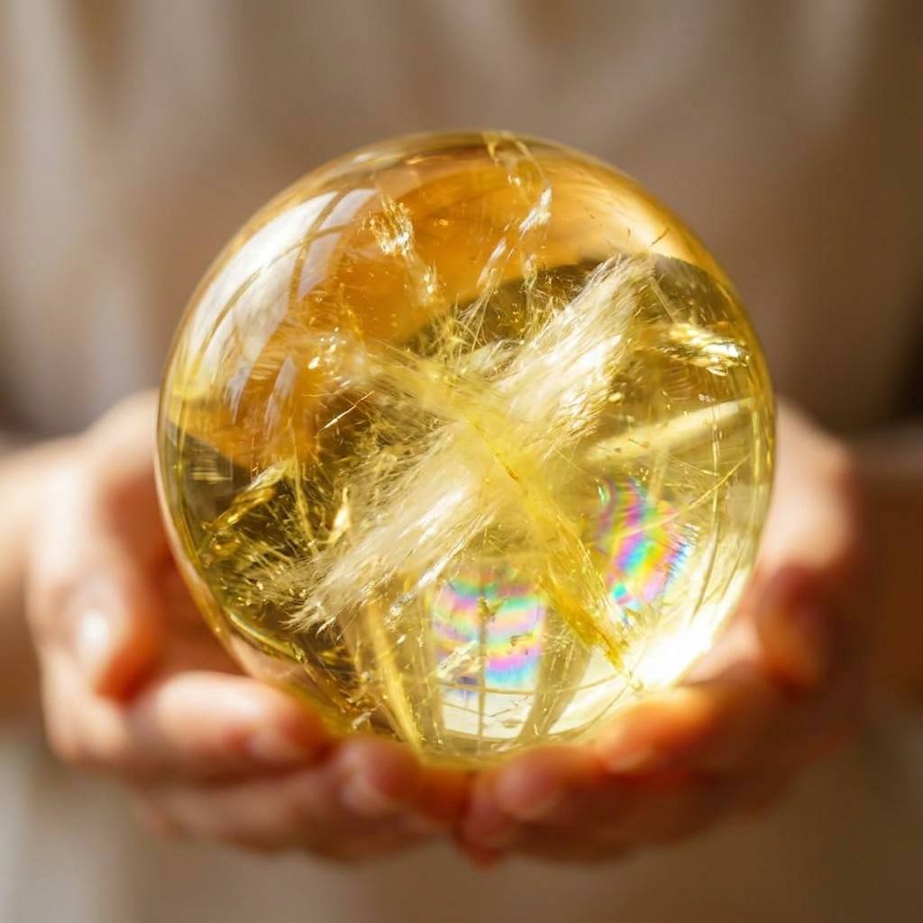Home Office Feng Shui - Sfera di Cristallo di Citrino Naturale
