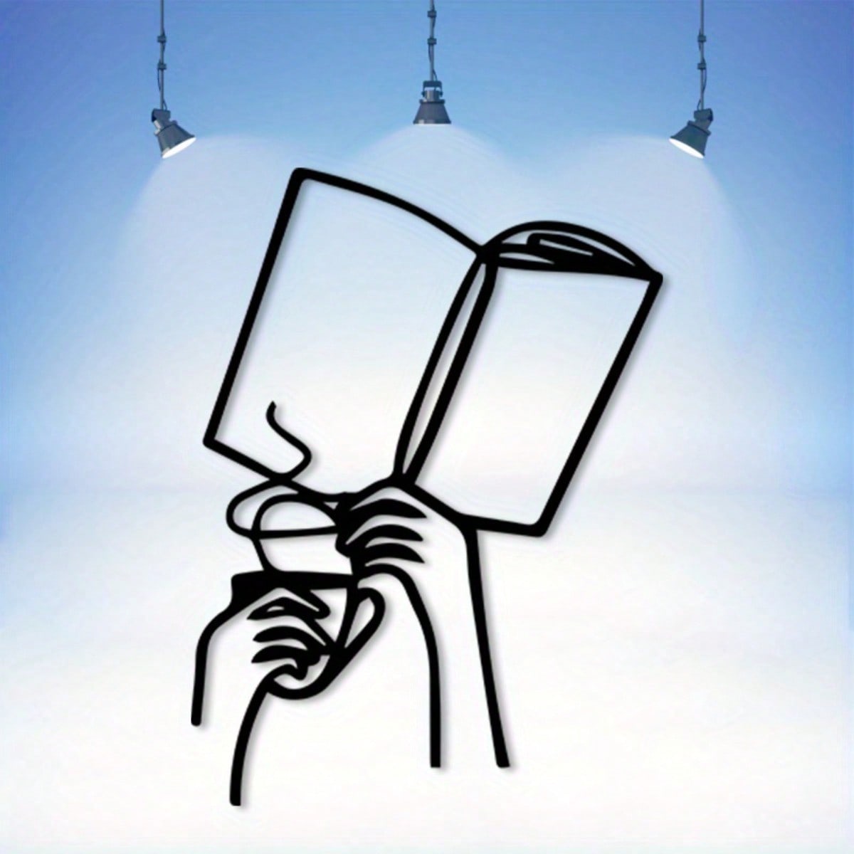 Home Office With Library - Decorazione da Parete in Ferro con