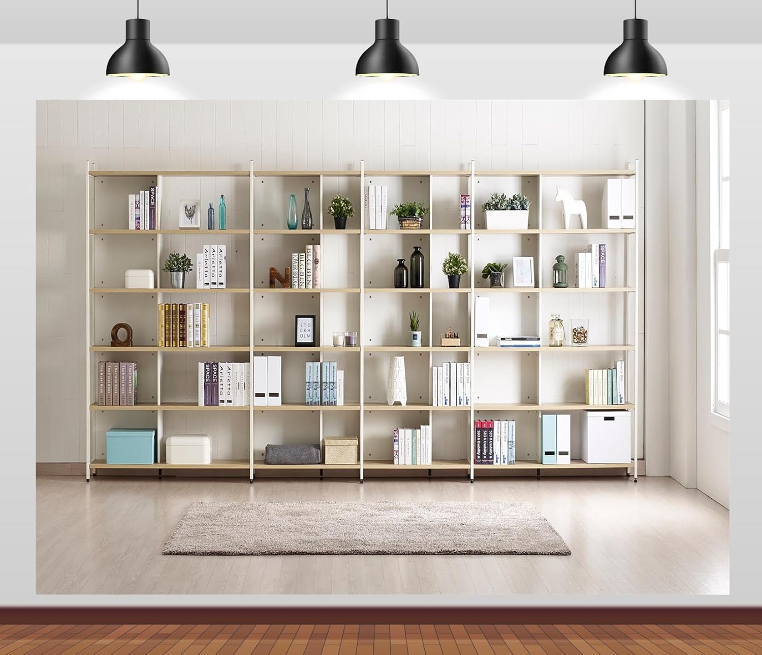 Home Office Zoom Background Free - Sfondo fotografico per libreria, interno della