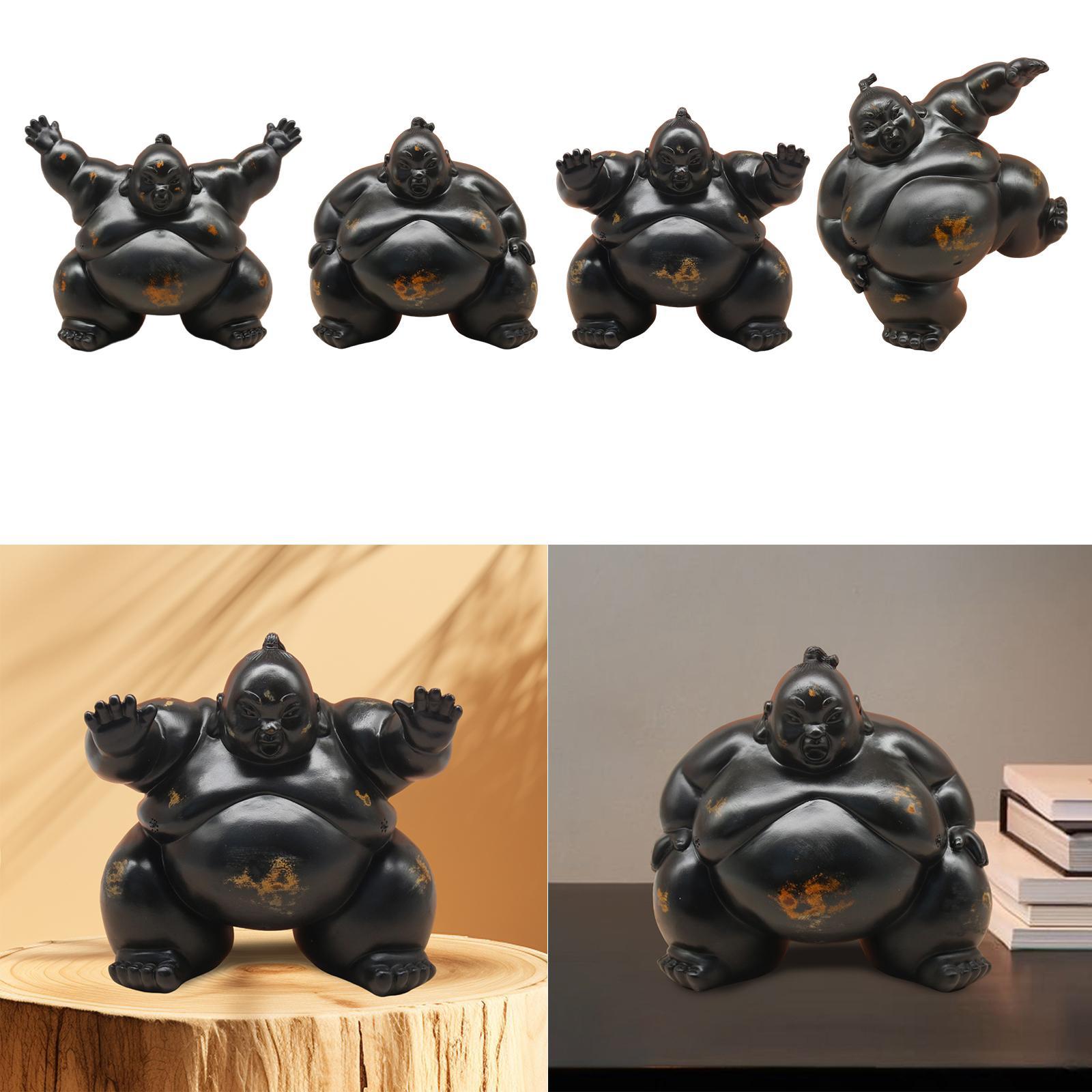 Home Office Bookshelves - Statua di Sumo, Regalo di Inaugurazione