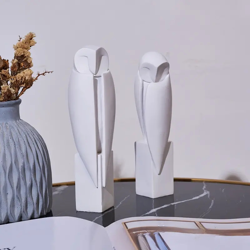 Home Office Bookshelves - Statua minimalista di guufo scultura figurine