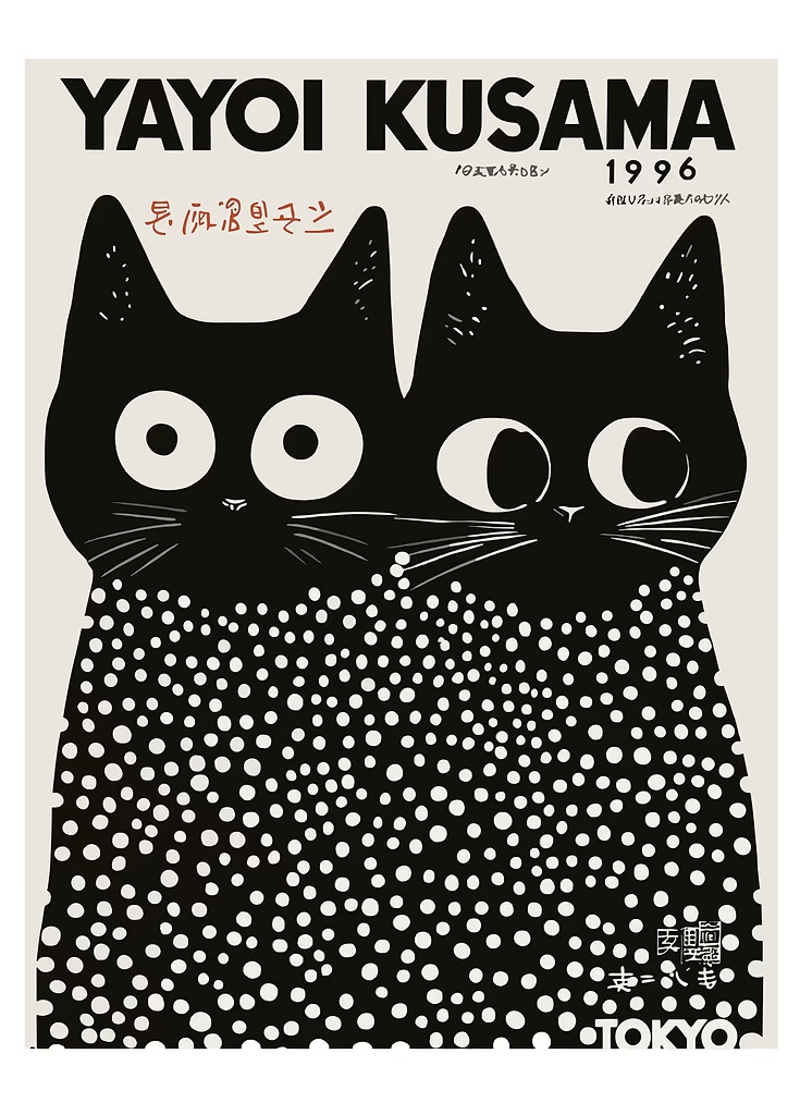 Yayoi Kusama Black Cats Series - Home Office Youtube recensione e prezzo